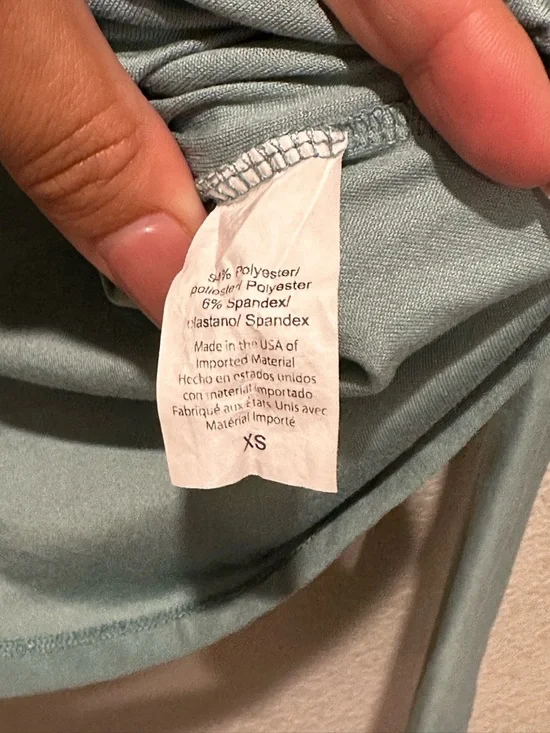 Beyond Yoga Featherweight Long Sleeve Tee XS Minty Slate Heather - Picture 4 of 5